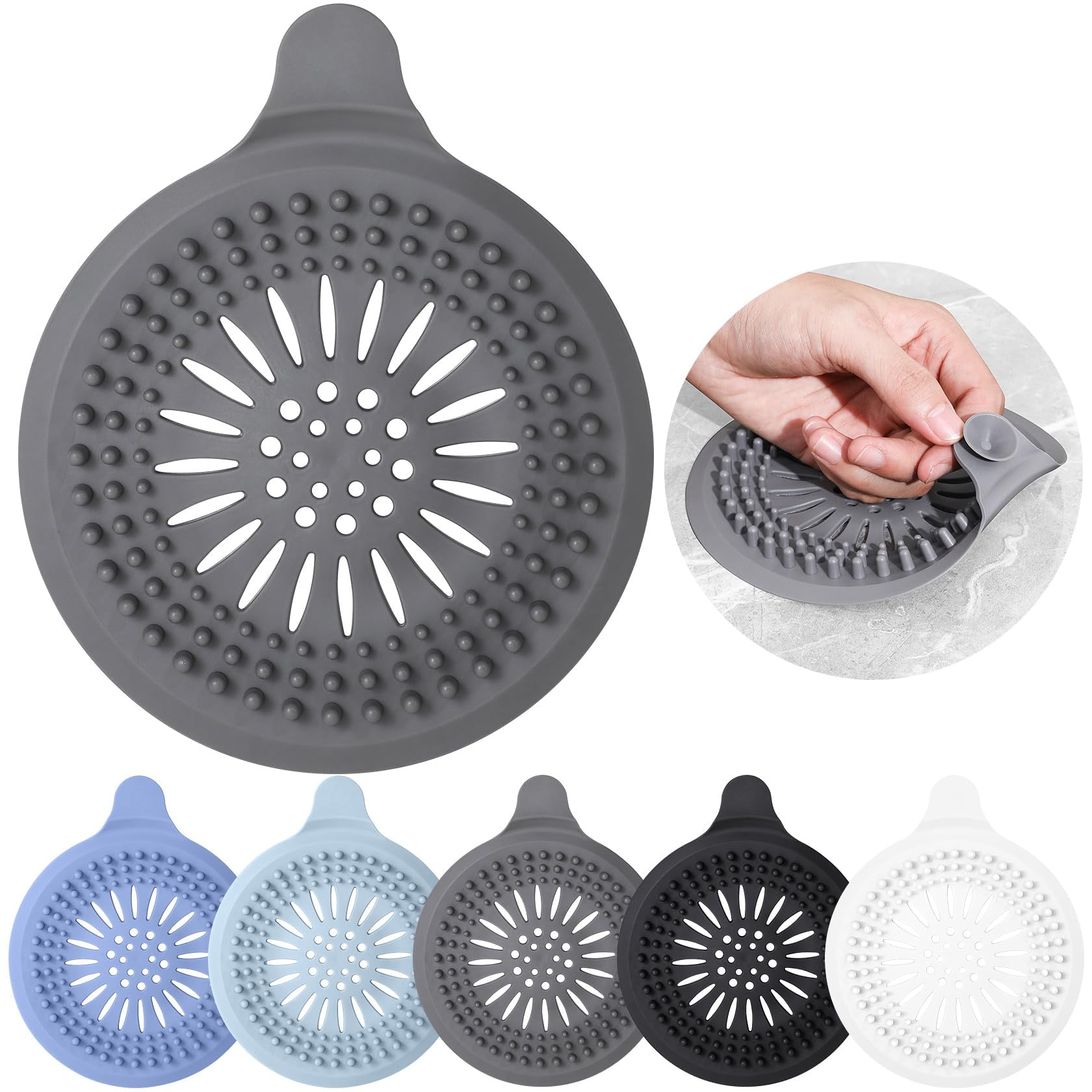 Arsvita Vibrant Drain Hair Catcher 5Pack Durable Silicone Like