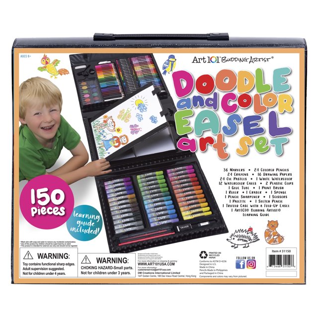 Art 101 Beginner Doodle and Color Multifunctional Art Set with 150