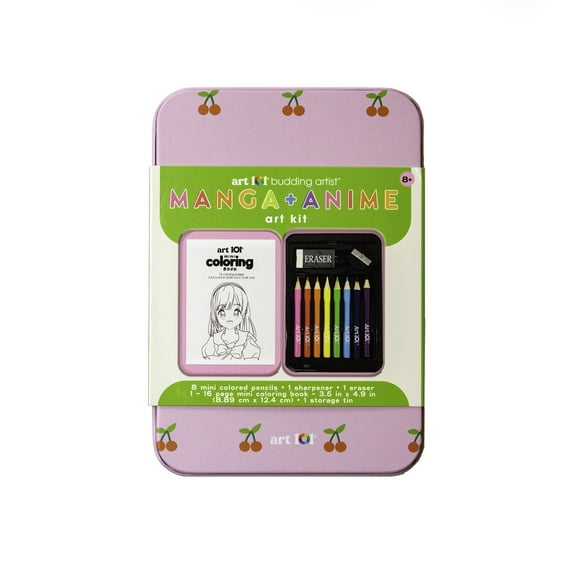 Art 101 Manga and Anime Art Kit in Patterned Tin Case, Multifunctional Sets, for Child Ages 8+