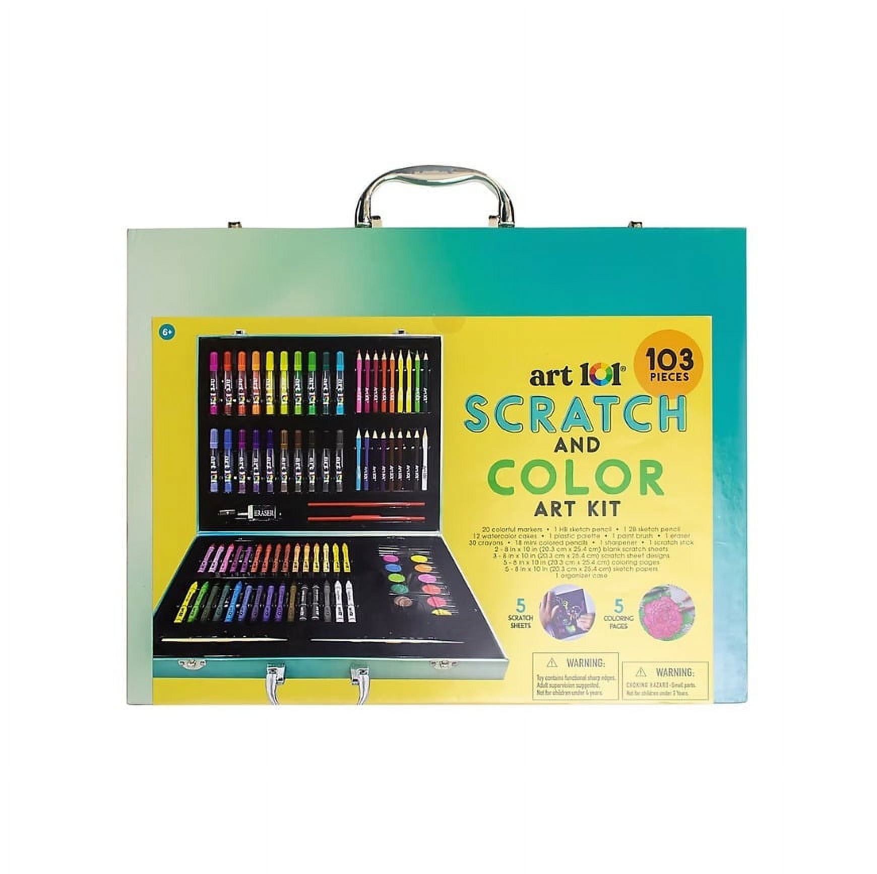 Art 101 Life-size Scratch and Color Art Kit with 103 Pieces