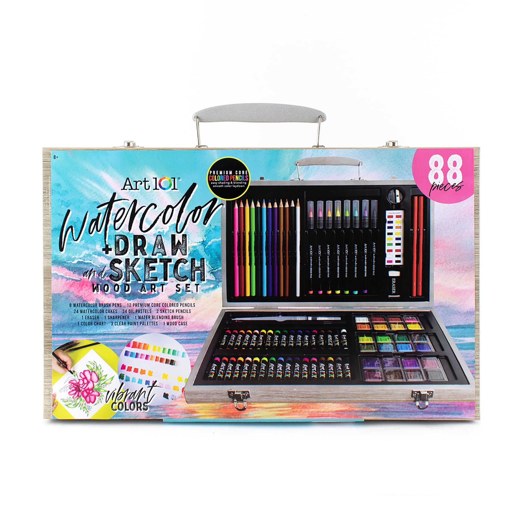 Art 101 Watercolor, Draw and Sketch Multifunctional Art Set / Kit with 88 Pieces for Children to Adults