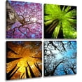 thumbnail image 1 of Art 4 Panels Canvas Wall Art Spring Summer Autumn Winter Four Seasons Landscape Color Tree Painting Picture Prints Modern Giclee Artwork Stretched and Framed for Living Room Home Decoration, 1 of 6