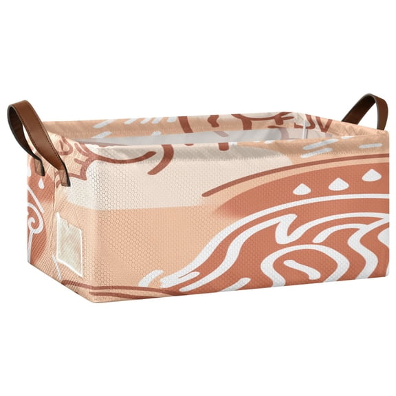 Art Abstract Design Open Home Storage Bins Foldable Metal Frame Shelf Baskets 16.9x11.4x7.7in Water-Resistant