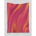 thumbnail image 1 of Art Abstract Tapestry, Contemporary Fluid Shapes Waves in Warm Colors Gradient Pattern, Wall Hanging for Bedroom Living Room Dorm Decor, 60W X 80L Inches, Dried Rose and Dark Peach, by Ambesonne, 1 of 2
