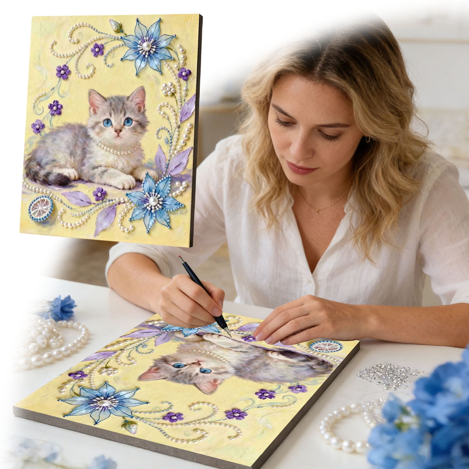 Art For Adults Painting Cute Animal 3D Pearl Painting Pearl Painting DIY Pearl Art Craft For Adults Home Wall Graduation Gifts Graduation Decorations 2026