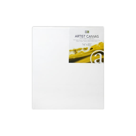 Art Advantage Artist Canvas Visual Edge 16x20, Stretched Canvas for Painting, Blank Canvas for Acrylics & Oils, Canvases for Artists, Professional Pre-Stretched Canvas