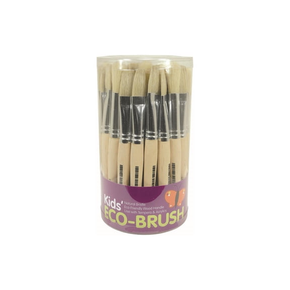 Art Advantage Brush Stubby Flat/Rnd 1/2" Ast 36pc