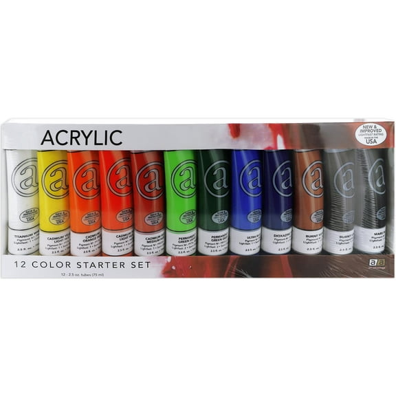 Art Advantage Paint Set Acrylic 2.5oz 12 Color