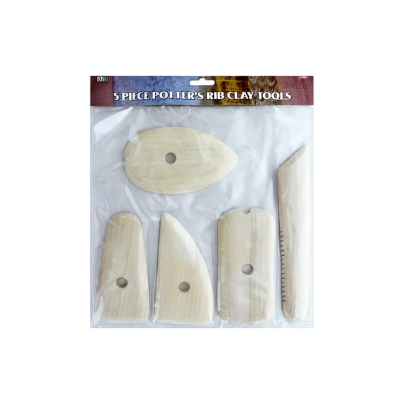 Art Advantage Potters Rib Wood Clay Tools 5pc