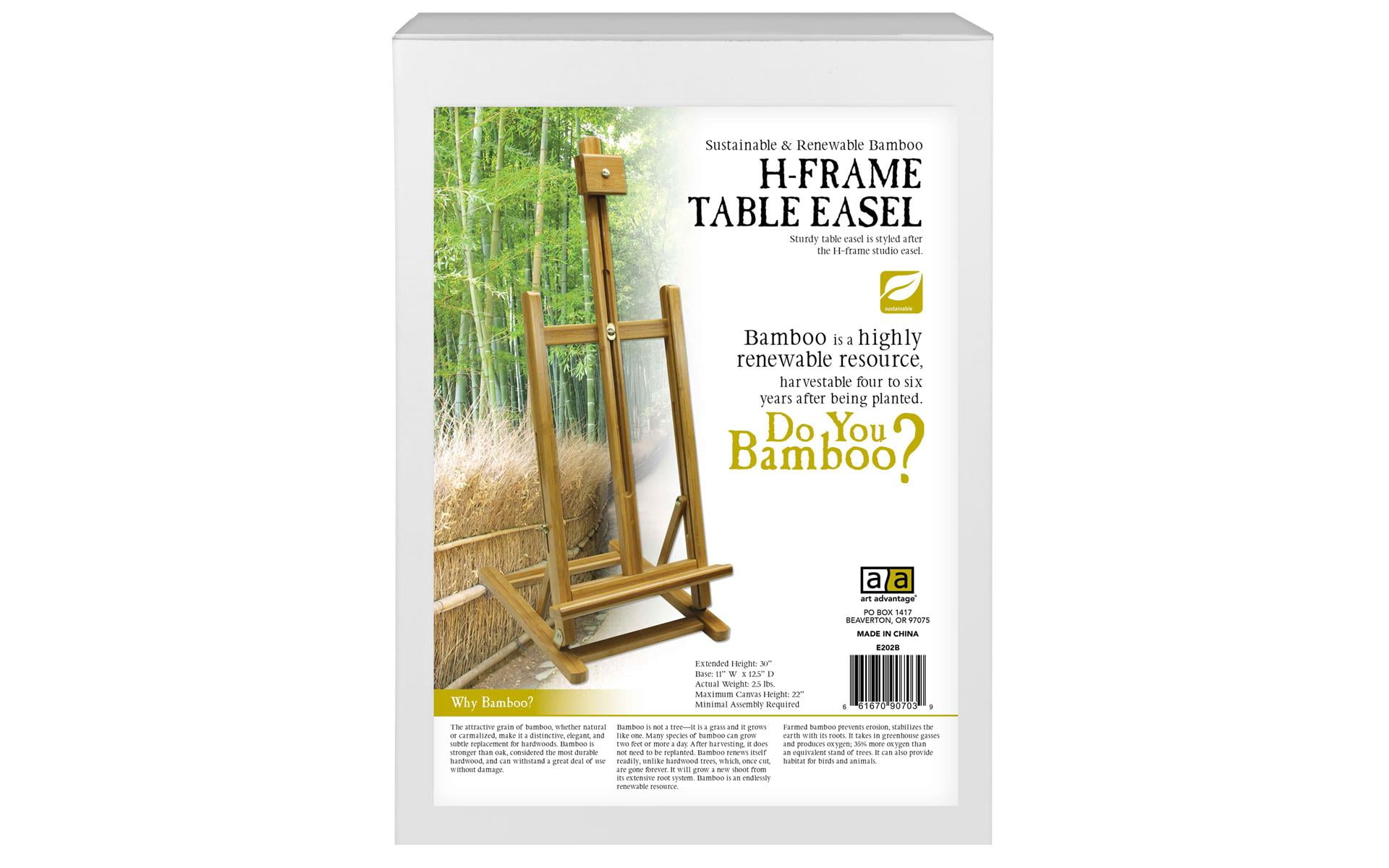 Sustainable Bamboo H-Frame Table Easel for Canvas Painting