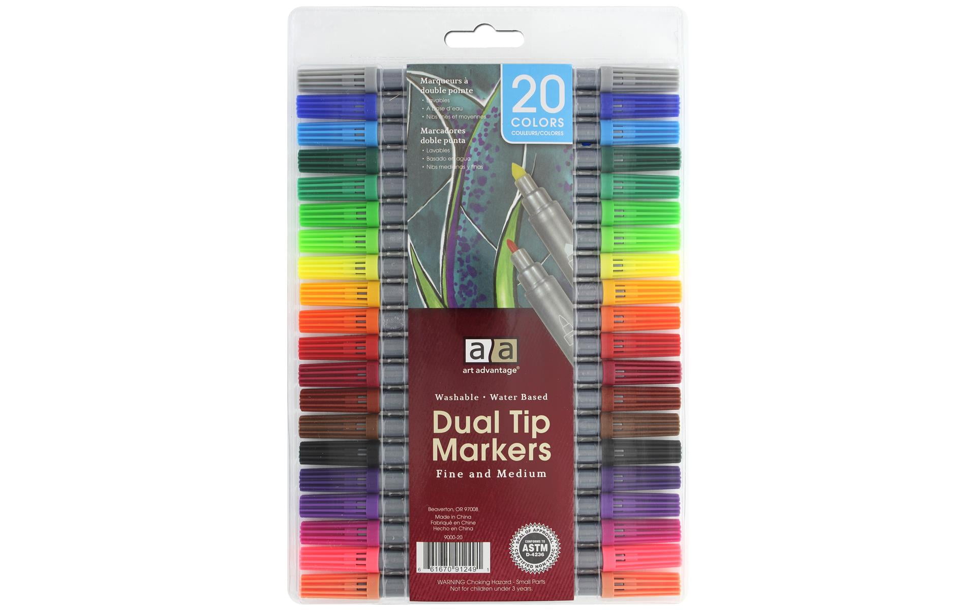Art Advantage Washable Marker Set Dual Tip 20pc