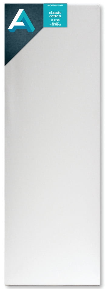 Classic White Cotton Stretched Canvas, 12x36
