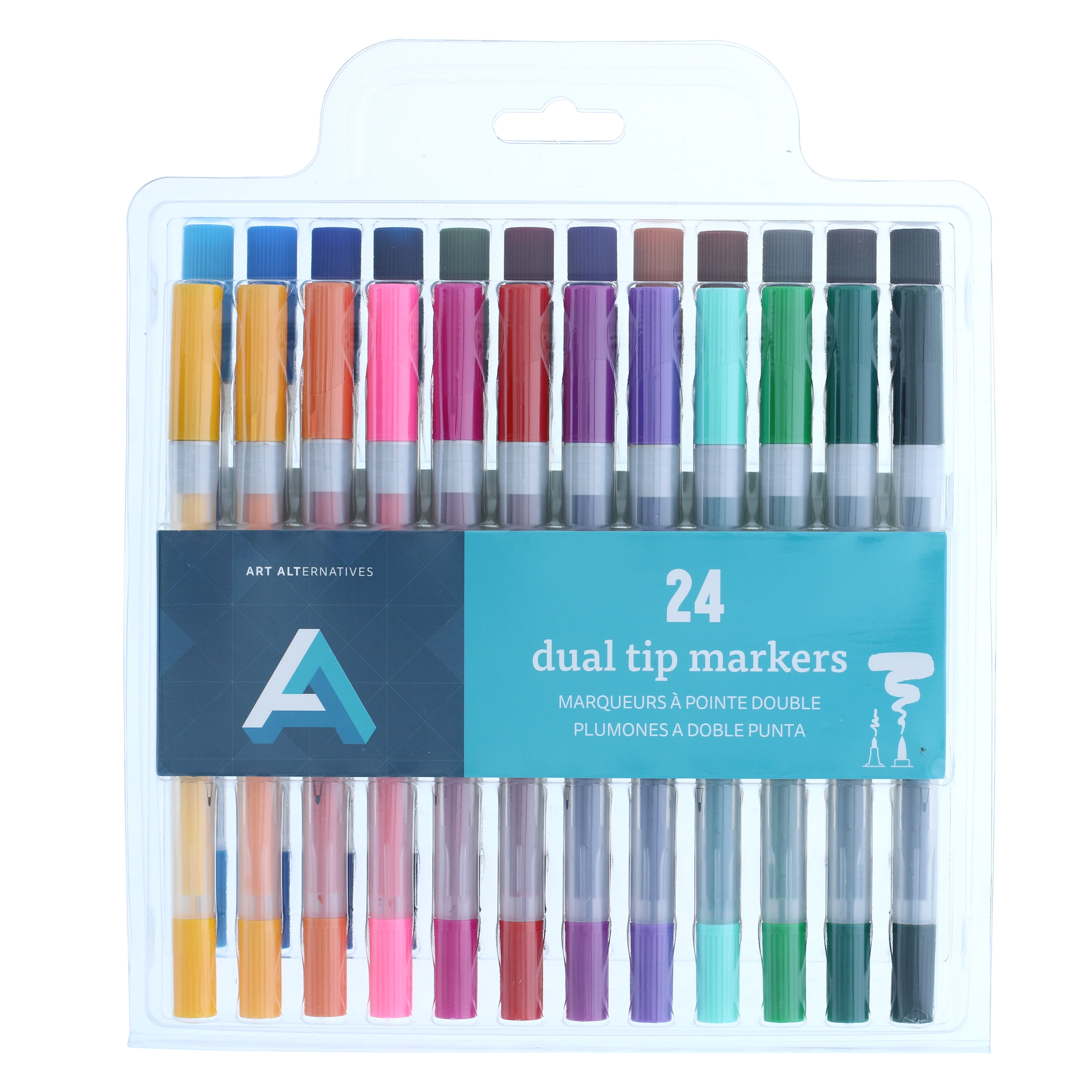 24-Piece Twin Tip Water-Based Marker Set for Art and Journaling