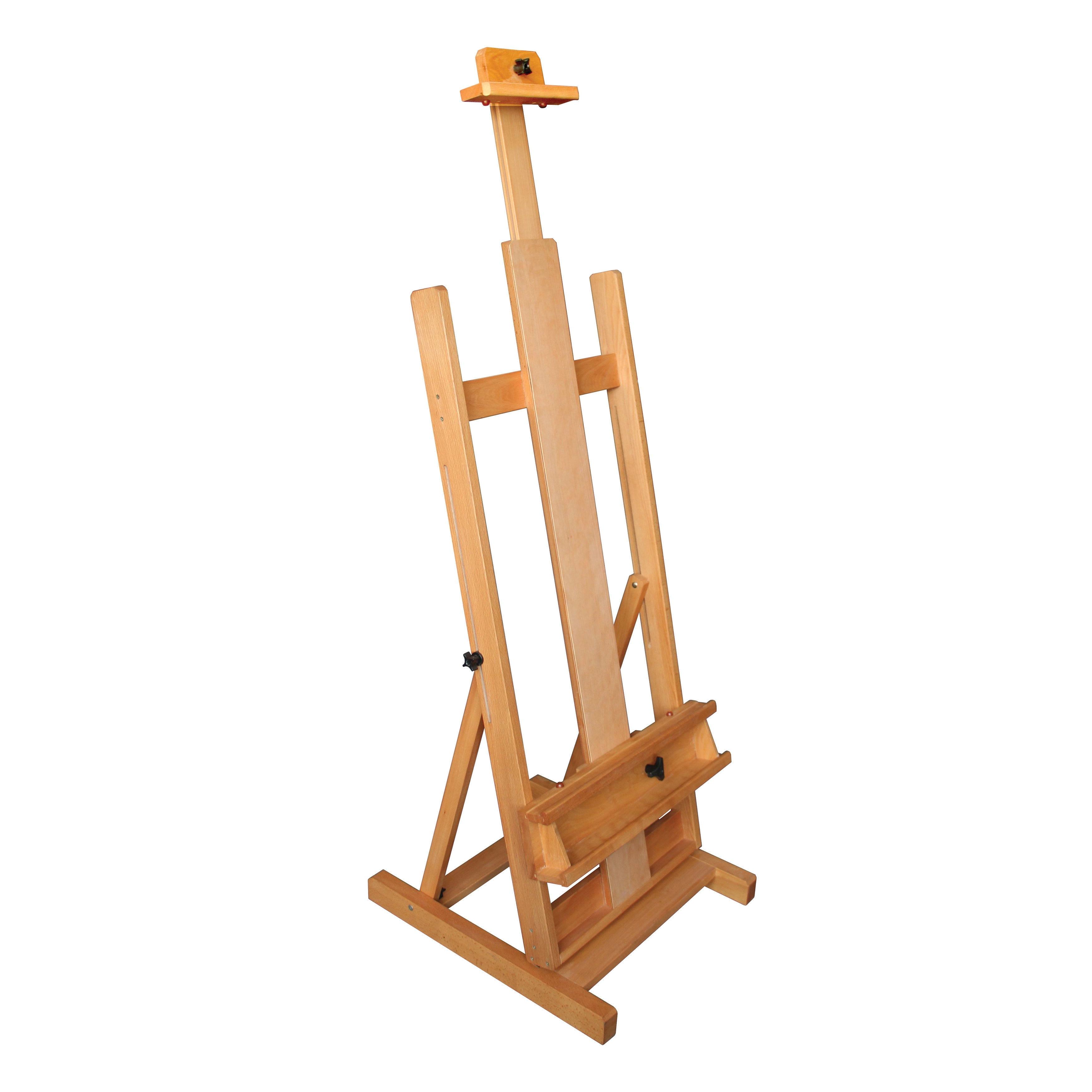 MEEDEN Large H-Frame Studio Easel, Wooden Art Easel with Wheels, Studio  Artist Easel for Painting, Movable and Tilting Flat Available, Holds Canvas  up