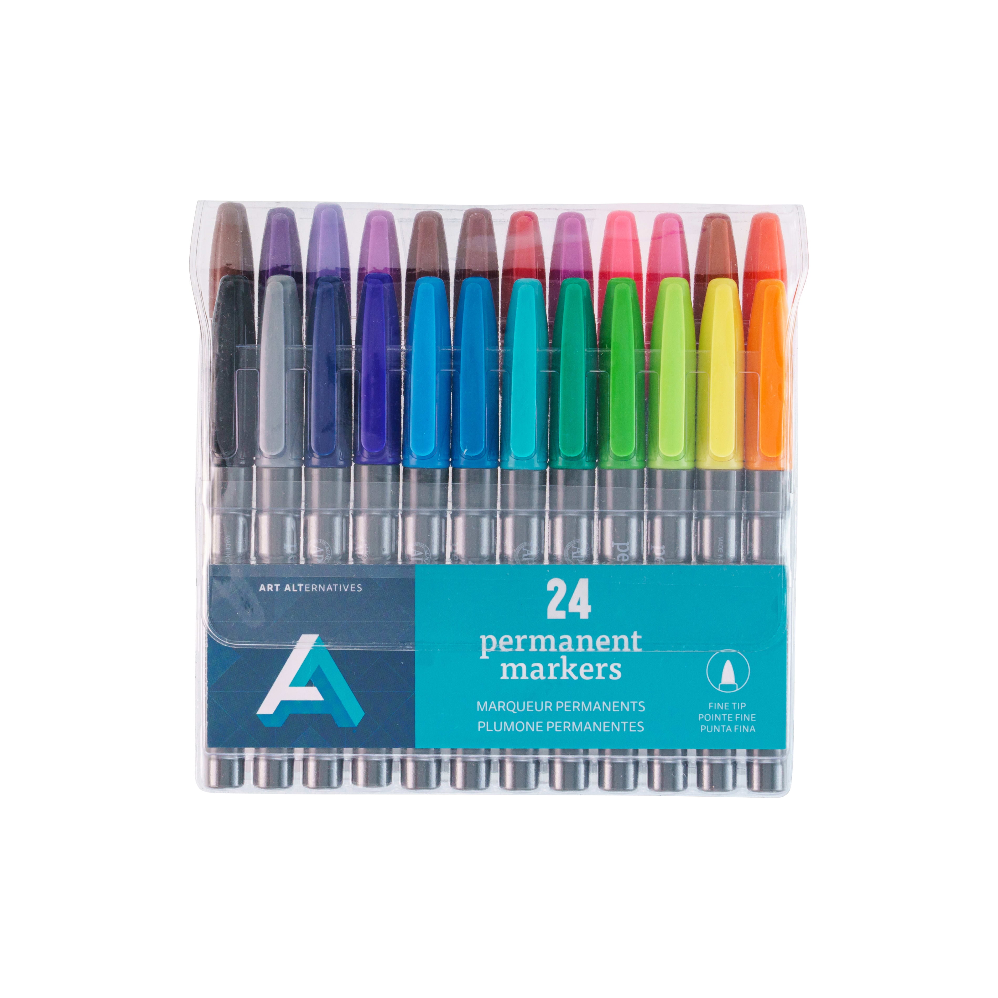 Art Alternatives Permanent Marker Set, Fine, 24-Markers