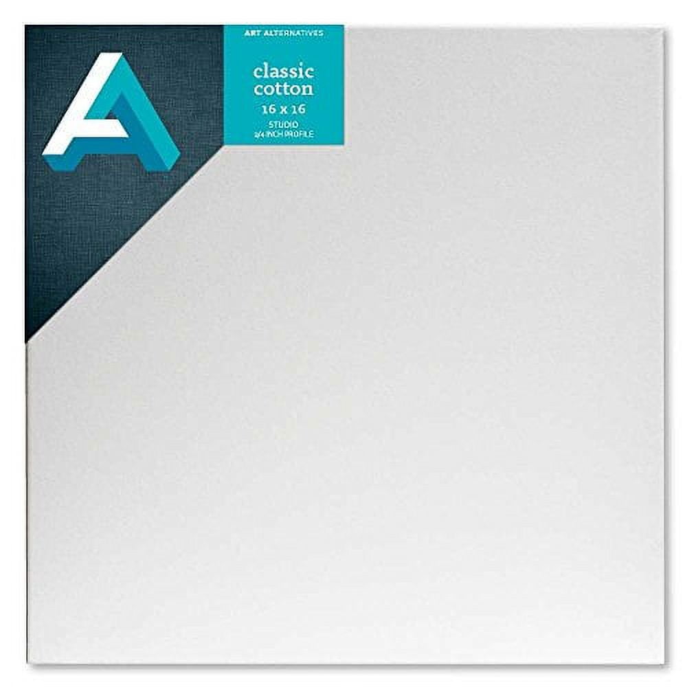 FIXSMITH Stretched White Blank Canvas- 6 x 6 Inch,Bulk Pack of 12,Primed,100% Cotton,5/8 inch Profile of Super Value Pack for Acrylics,Oils & Other