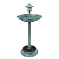 thumbnail image 1 of Art & Artifact Solar Lamp Post Bird Bath - Weather Resistant Outdoor Pedestal LED Lighted Birdbath, Flower Planter - Verdigris Finish, 1 of 7
