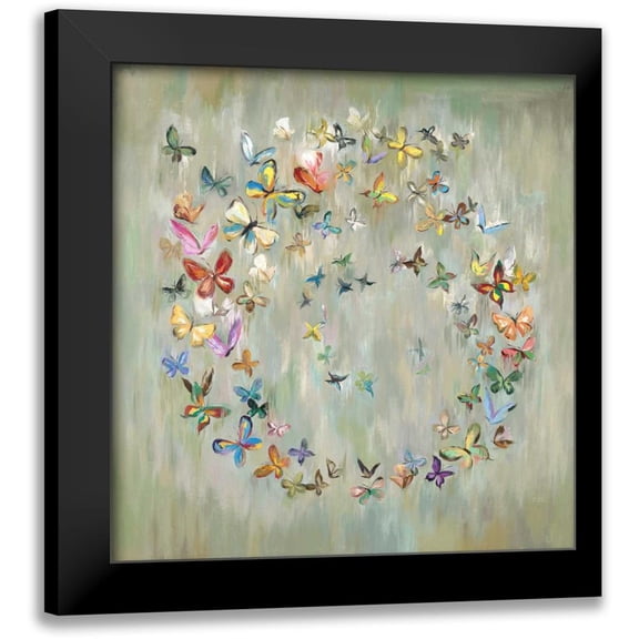 Art Atelier Alliance 12x12 Black Modern Framed Museum Art Print Titled - Butterfly Circle 1
