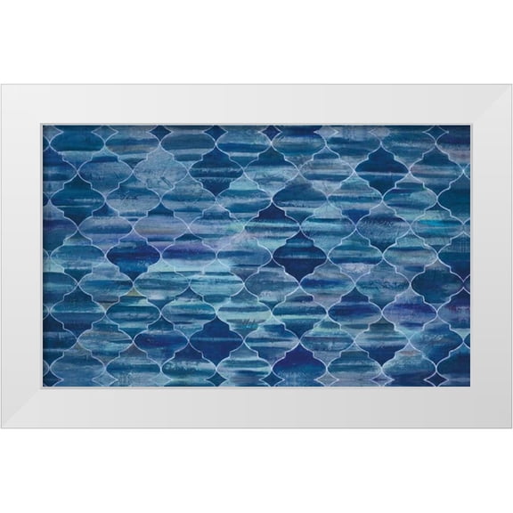 Art Atelier Alliance 14x10 White Modern Wood Framed Museum Art Print Titled - Blue Lattice
