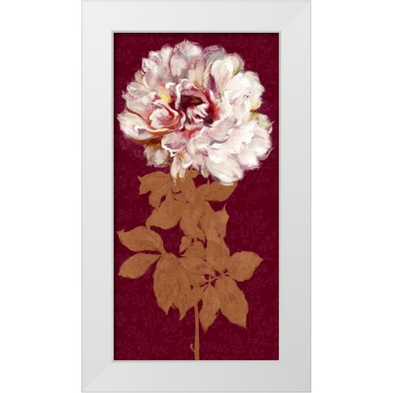 Art Atelier Alliance 14x24 White Modern Wood Framed Museum Art Print Titled - Blushing Peony Spice 2