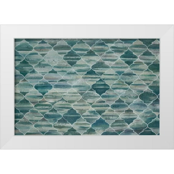 Art Atelier Alliance 18x13 White Modern Wood Framed Museum Art Print Titled - Indigo Lattice