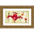 thumbnail image 1 of Art Atelier Alliance 24x14 Gold Ornate Wood Framed with Double Matting Museum Art Print Titled - Bursting Lilies Garden 1, 1 of 4