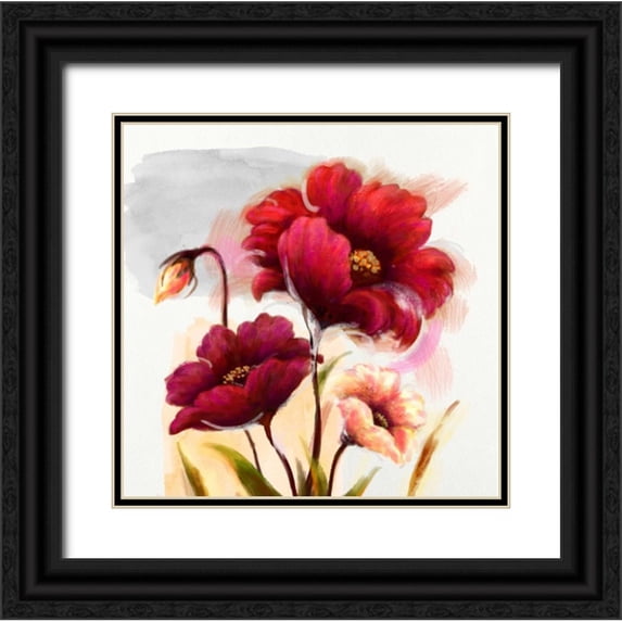 Art Atelier Alliance 26x26 Black Ornate Wood Framed with Double Matting Museum Art Print Titled - Floral Adagio