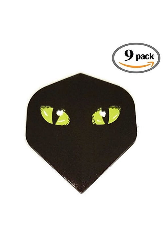 (3 Sets) Designa Metronic Green Cat Eyes Feline Whisker Kitty Pur Meow 75 Micron Standard Strong Dart Flights