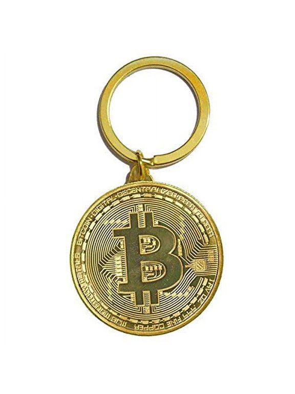 Bitcoin Crypto Keychain (Goldtone)