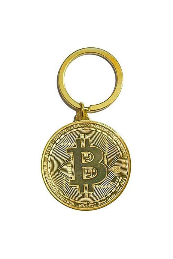 Bitcoin Crypto Keychain (Goldtone)