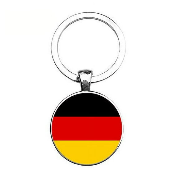 Art Attack Germany Glass Art Dome Deutschland Flag Keychain