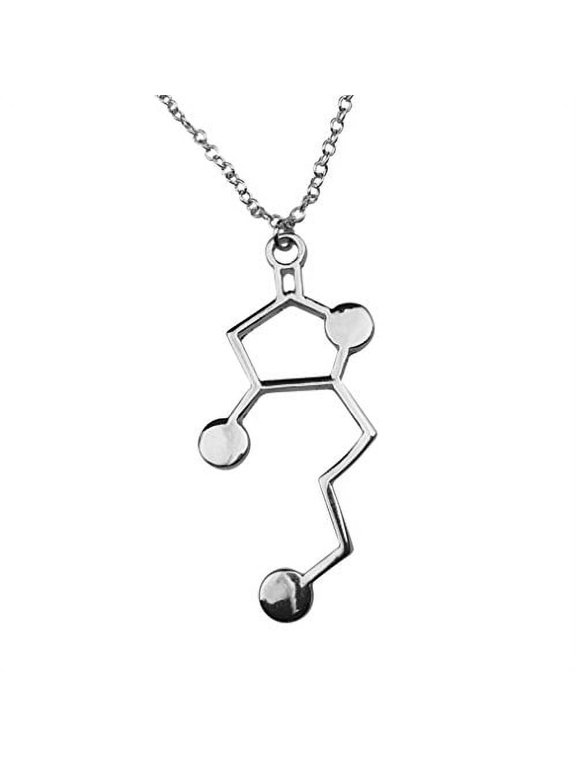 Silvertone Whiskey Whisky Scotch Rye Bourbon Alcohol Molecule DNA Chemistry Science Party Pendant Necklace