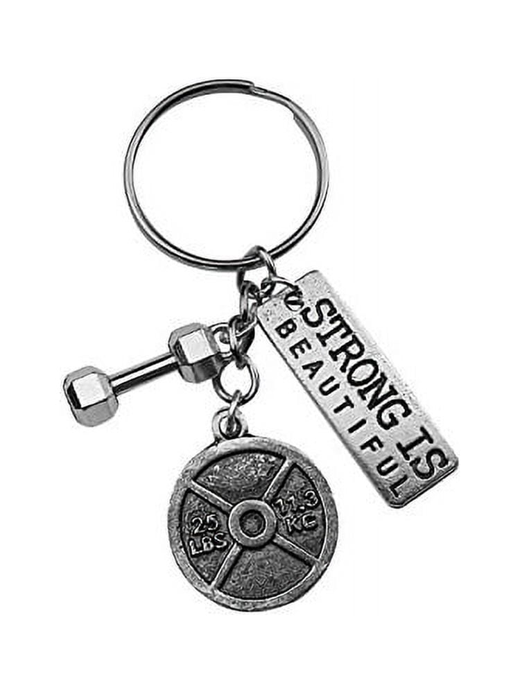 Gym Key ring Train Beyond Pain Dumbbell · Initial Keychain · Gym