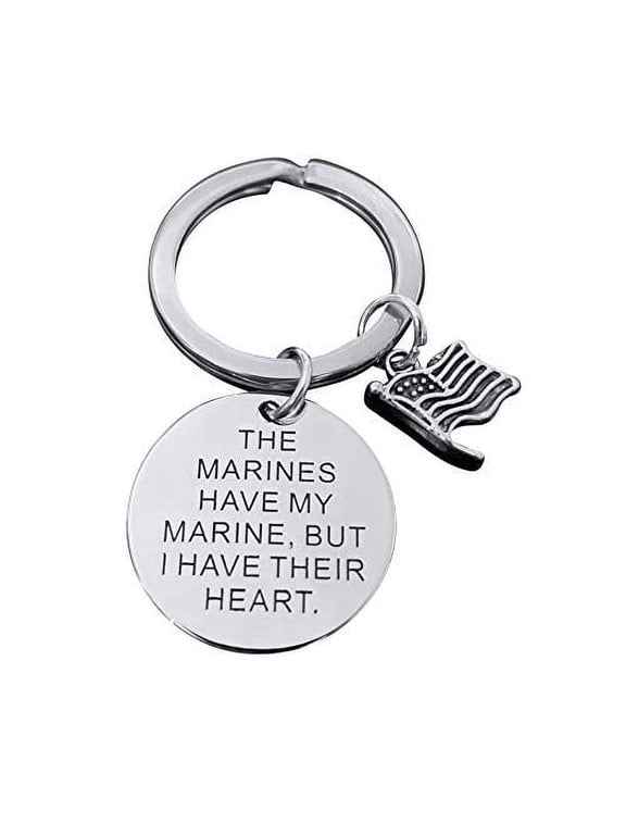 USMC United States Marine Corps Keychain, American Flag Pendant, Gift for Military Parent, Child, Girlfriend, Boyfriend, Brother & Sister