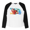 thumbnail image 1 of Art Baseball Painting Print 100% Cotton Long Sleeves Kid Raglan T-Shirt UTS_01 S, 1 of 1
