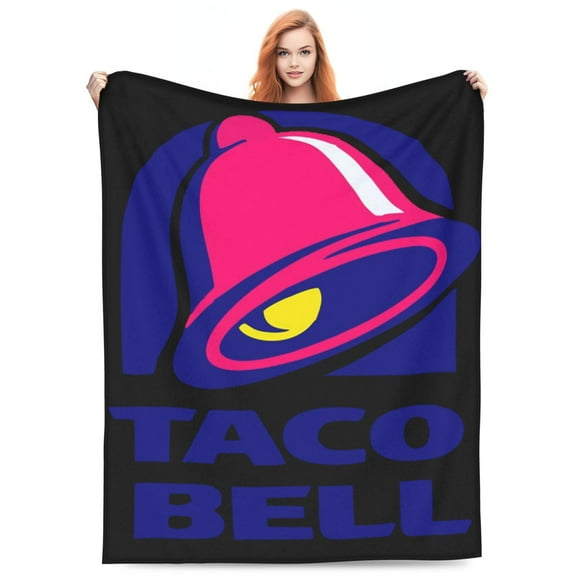 Art Bell With Taco Flannel Blanket Funny Ultra-Soft Micro Warm Throw Blanket Fleece Blanket Interesting Gift 60"X50"