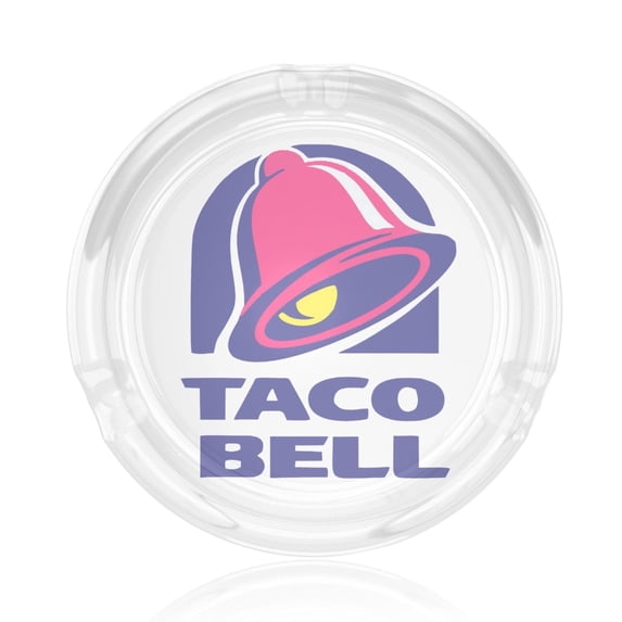 Art Bell With Taco Round Glass Ashtray 3d Printing For Indoor And Outdoor, Home, Office, Tabletop Decoration (3.5" Diameter)