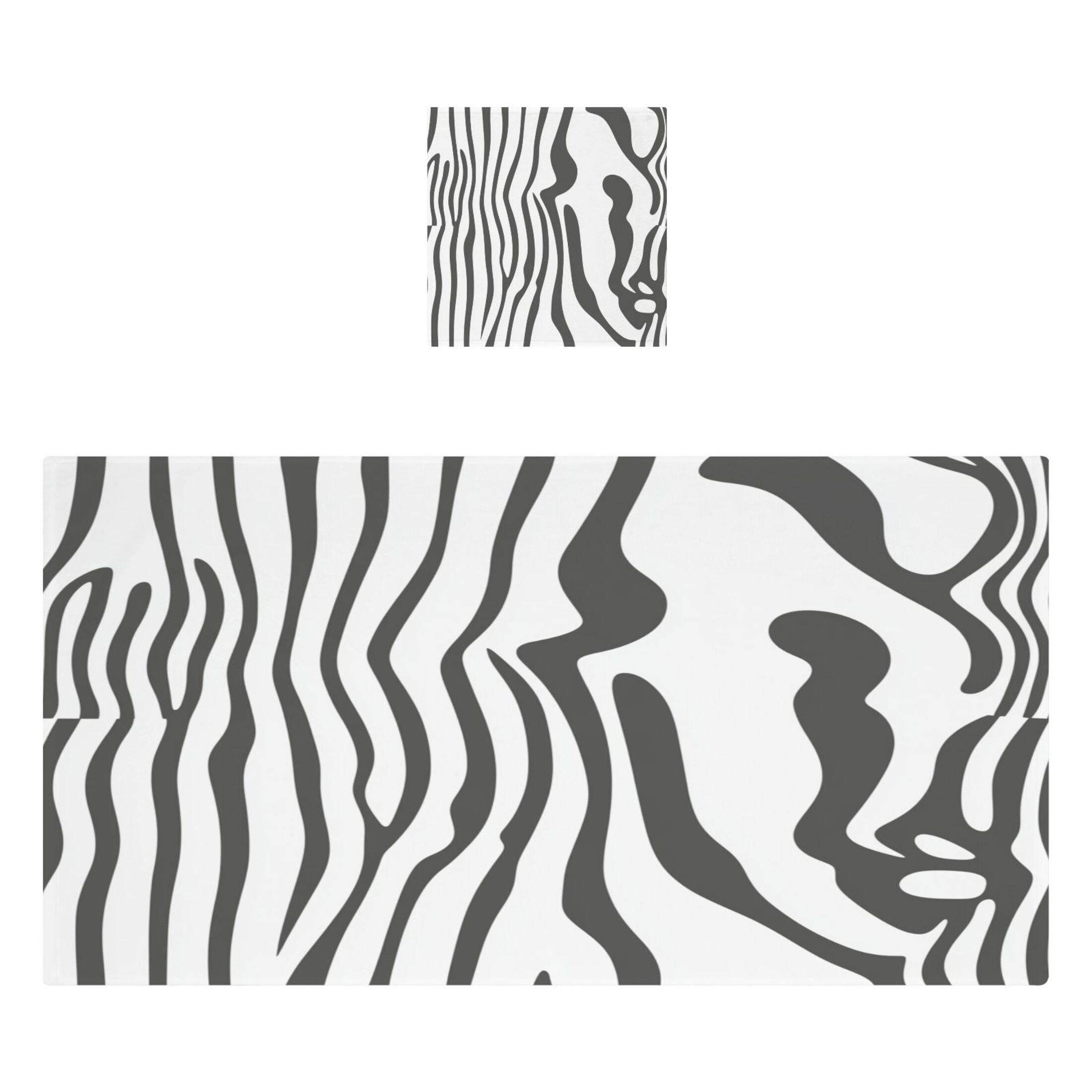 Art Black and White Pattern 2 Piece Cotton Bath and Face Towel Set Soft and Absorbent, for Beach Pool Bathroom