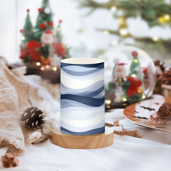 Art Blue Wave Set of 2 Flameless LED Candles Remote and Timer Indoor Outdoor