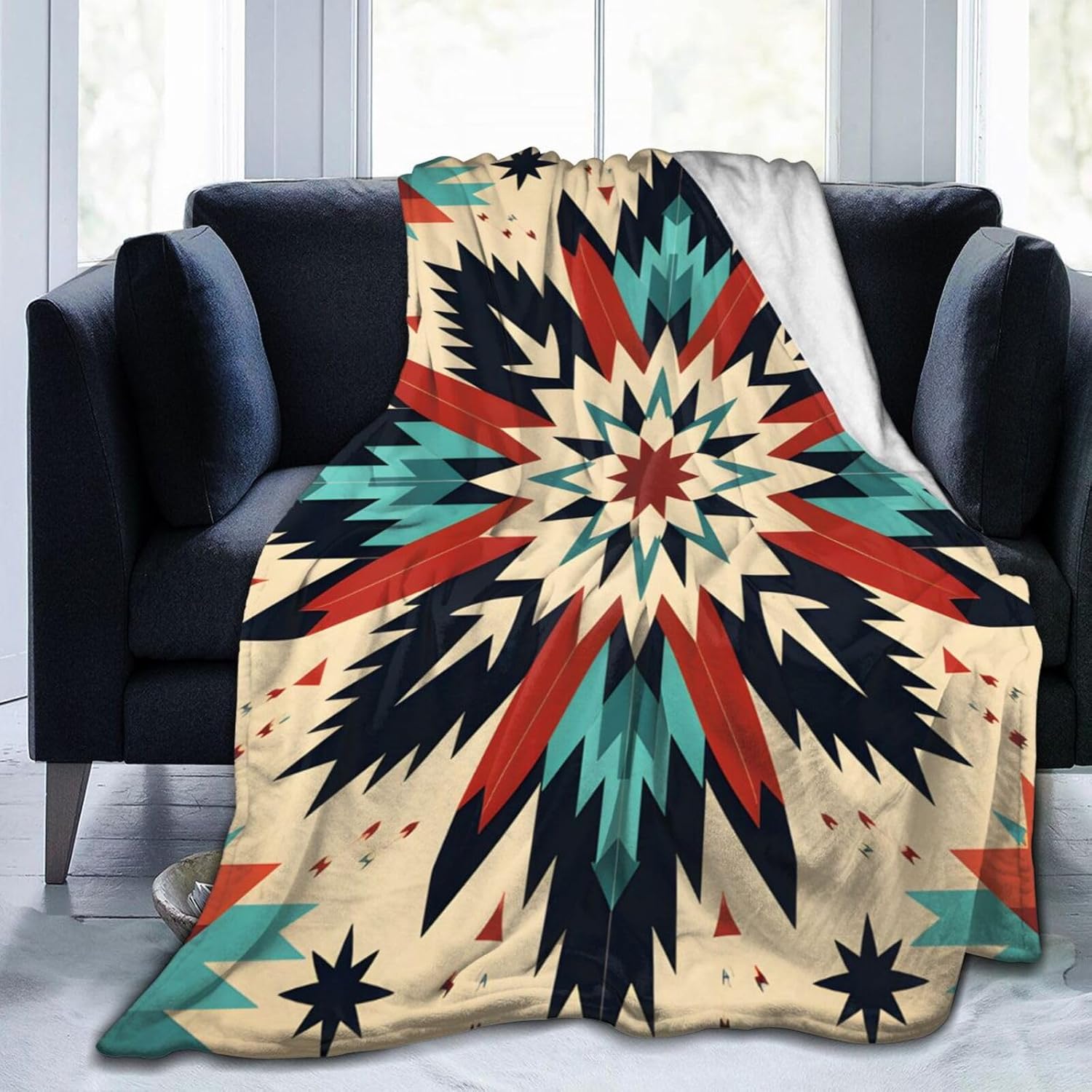 Art Boho Floral Throw Blanket Fluffy Fleece Blankets Soft Lightweight