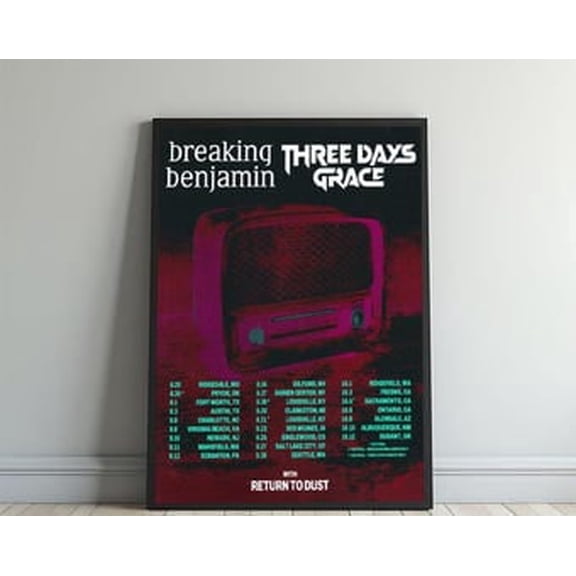 Art Breaking Benjamin Co-Headlining Tour 2025 Poster, UNFRAMED PAPER POSTER
