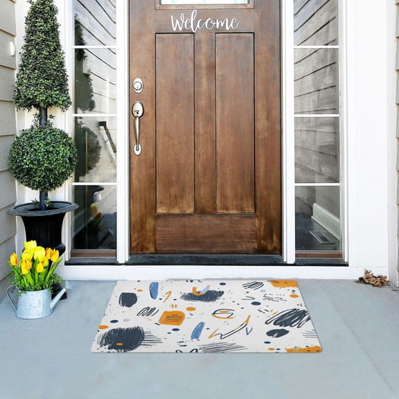 Art Brushstroke Pattern Design Versatile Absorbent Door Mat, Non-Slip, Easy to Clean 32''x20''