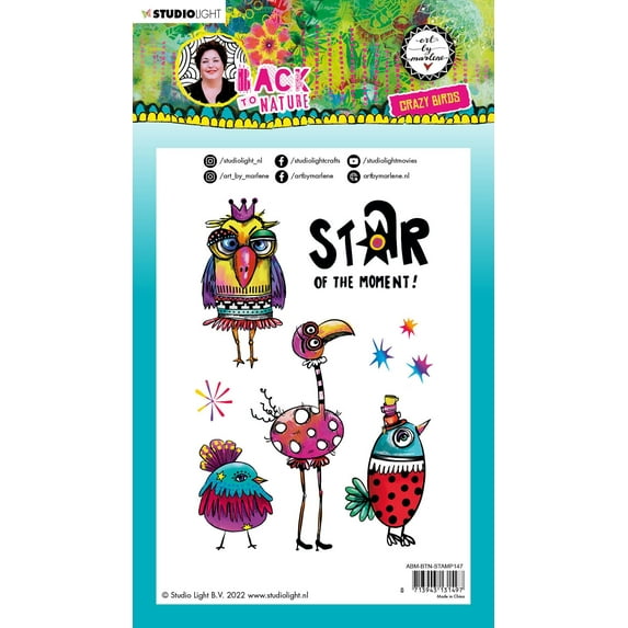 Art By Marlene Back To Nature Clear Stamps-Crazy Birds -ABMMP147