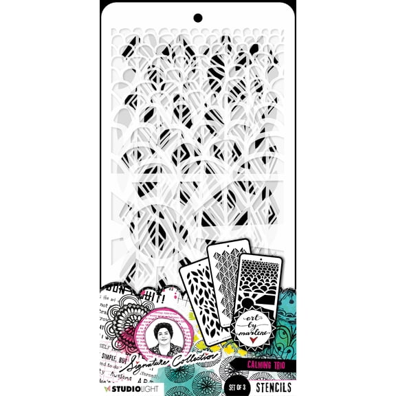 Art By Marlene Calming Trio 4.33"X8.38" Stencil-Nr. 186, Calming Trio