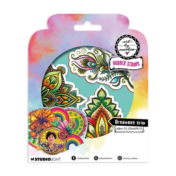 Art By Marlene Cling Rubber Stamps-Ornament Trio