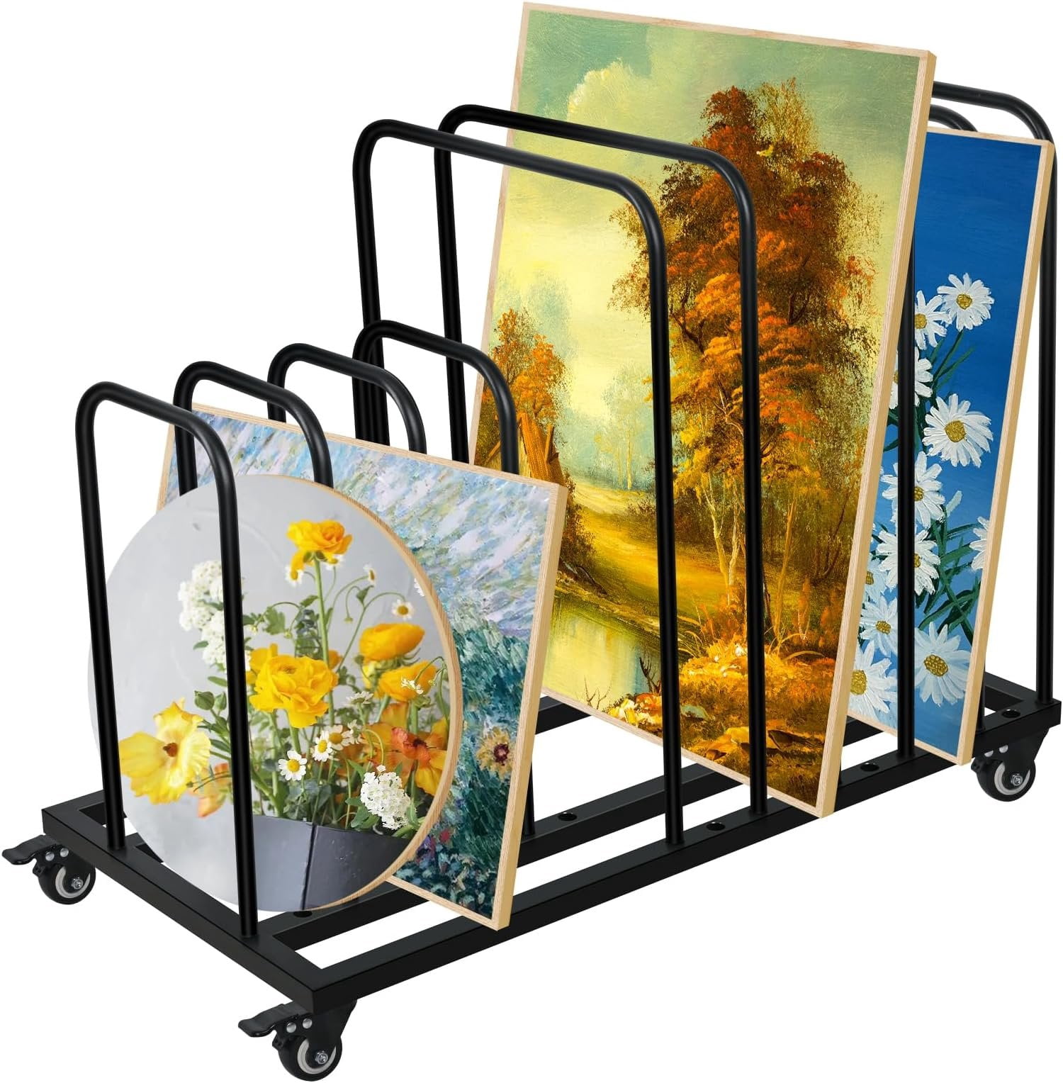 Art Canvas Storage Rack,Art Storage Organizer with Wheels,Metal Art ...