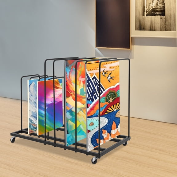 Art Canvas Storage Rack, Artwork Storage Stand, Artwork Storage Stand with Wheels for art studios, galleries, classrooms, workshops, storage rooms, basements