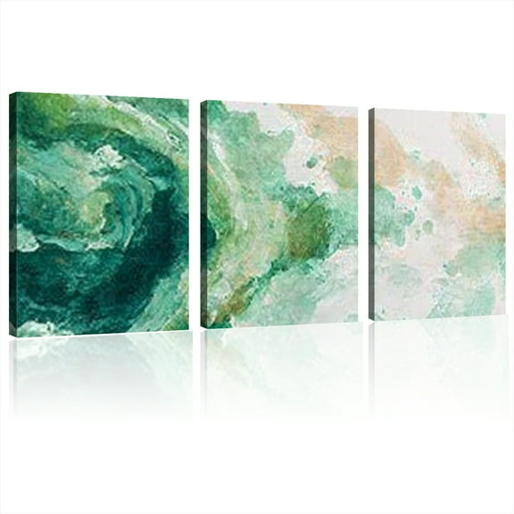 Art Canvas Wall Art Print, Striped Pattern Oil Painting on Frame, Indoor Wrapped Canvas for Home Office, Living Room, Bedroom, Kitchen, Restaurants - Spring 12x16inchx3pcs