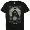 Art Card Moon Sun Woman Candles Black TShirt Worette Magine Maon