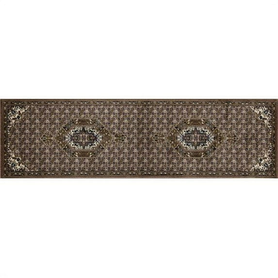 Art Carpet 21407 2 x 8 ft. Arbor Collection Downton Woven Area Rug Runner, Brown